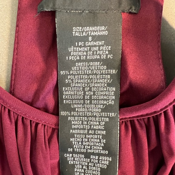 R&M Richards Bridesmaid Gown Maroon Size 8 - Picture 3 of 4